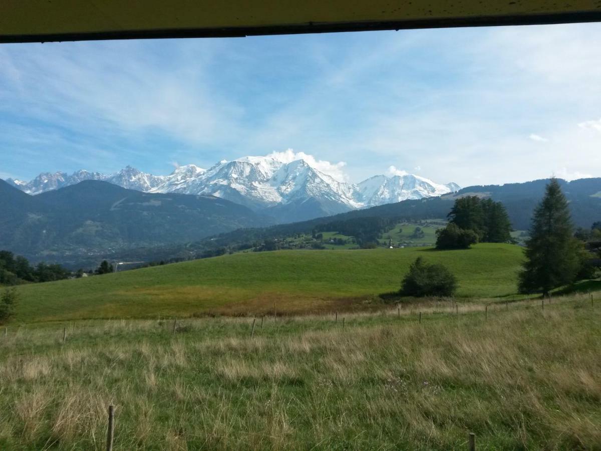 Rez de chaussée très calme vue Mont-Blanc Combloux Exterior foto